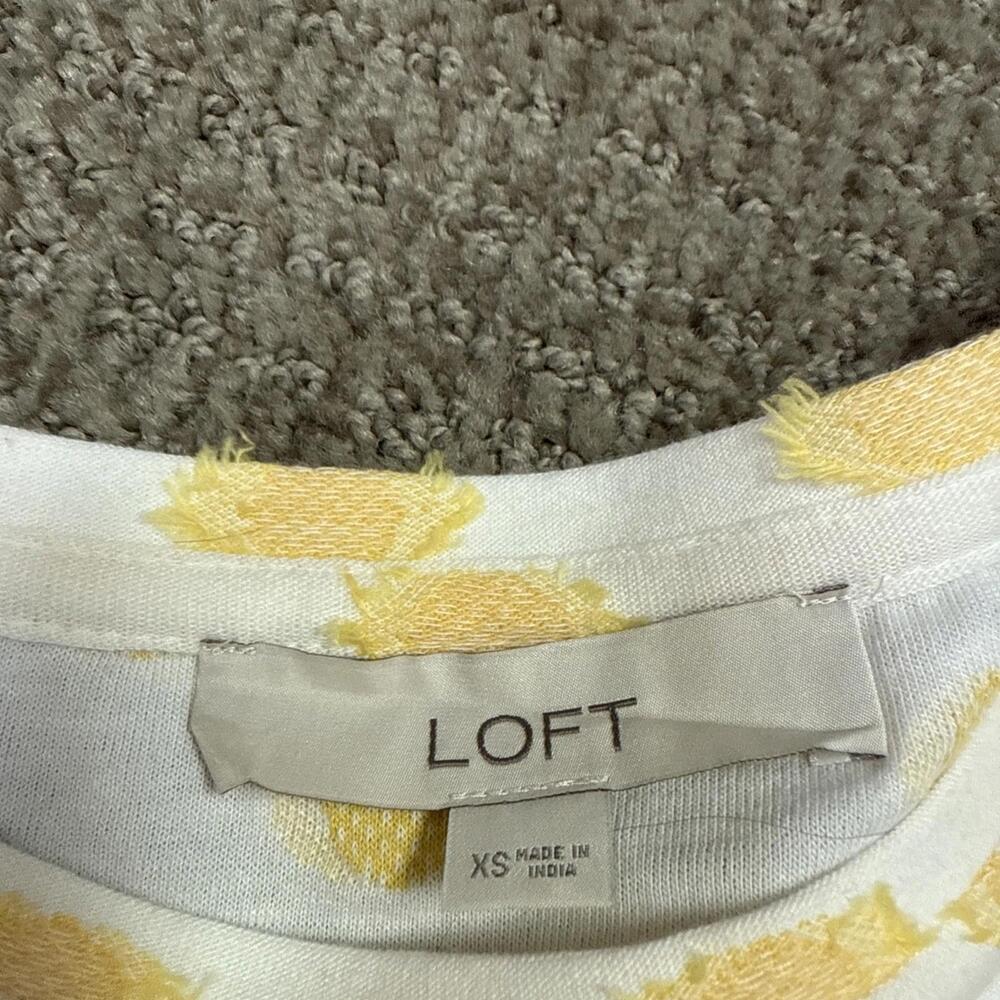 Loft Blouse White Yellow Long Sleeve Women’s Size XS - Picture 9 of 11